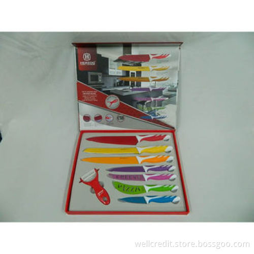 Good-quality 8pcs/set Color Non-stick Knife Set with Magnet Box